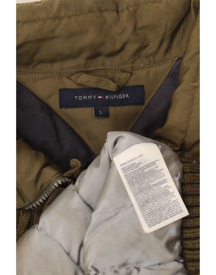 Tommy Hilfiger Herre Polstret Jakke UK 40 Stor Khaki Nylon