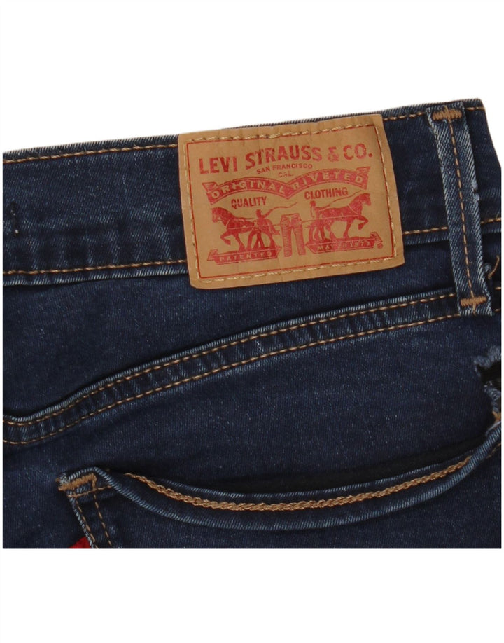 LEVI'S Dame 710 Super Skinny Jeans W26 L30 Marineblå polyester