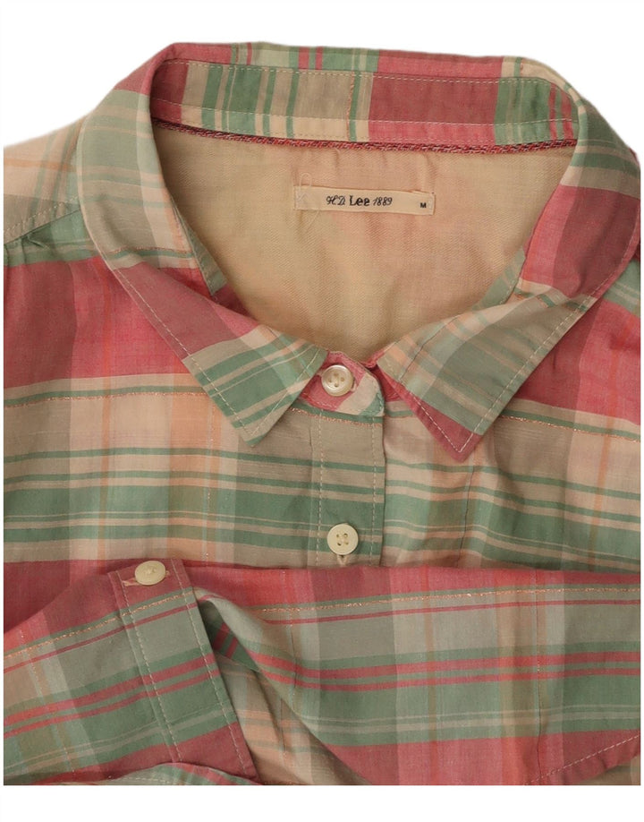 LEE kortærmet skjorte til kvinder UK 12 Medium Flerfarvet ternet