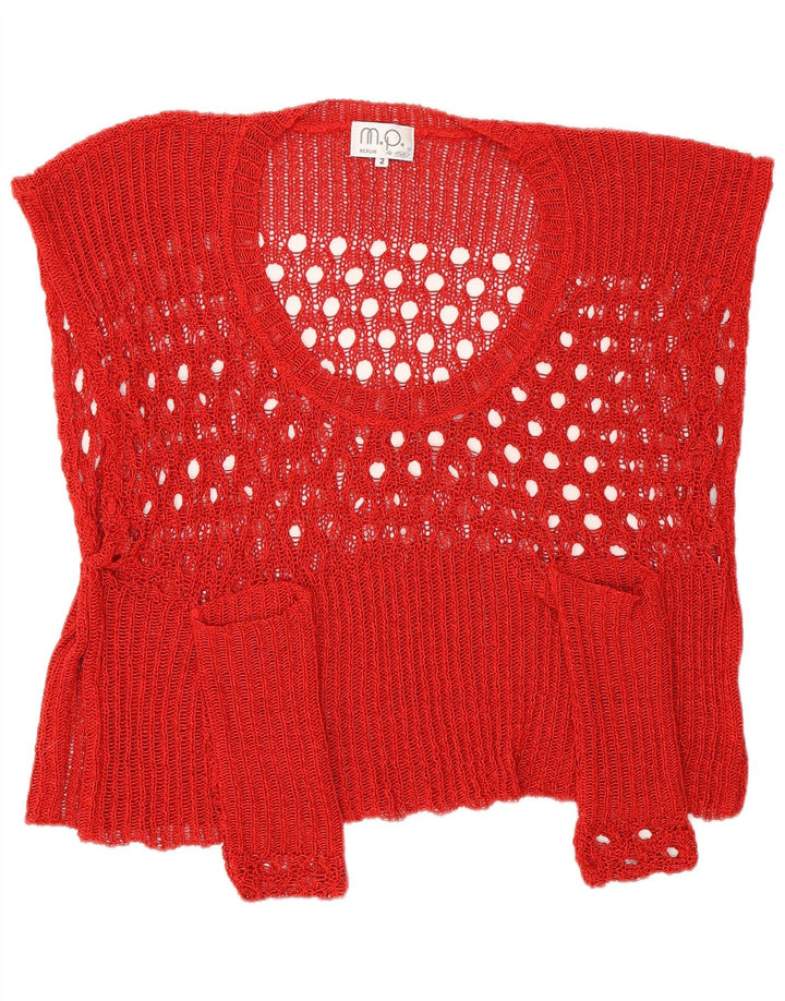 Vintage Kvinders Oversized Crop Top UK 2 2XS Rød