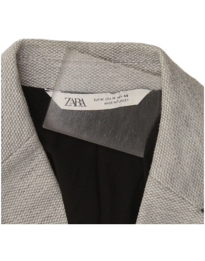 Zara Herre 2-knaps blazerjakke UK 38 Medium Grå