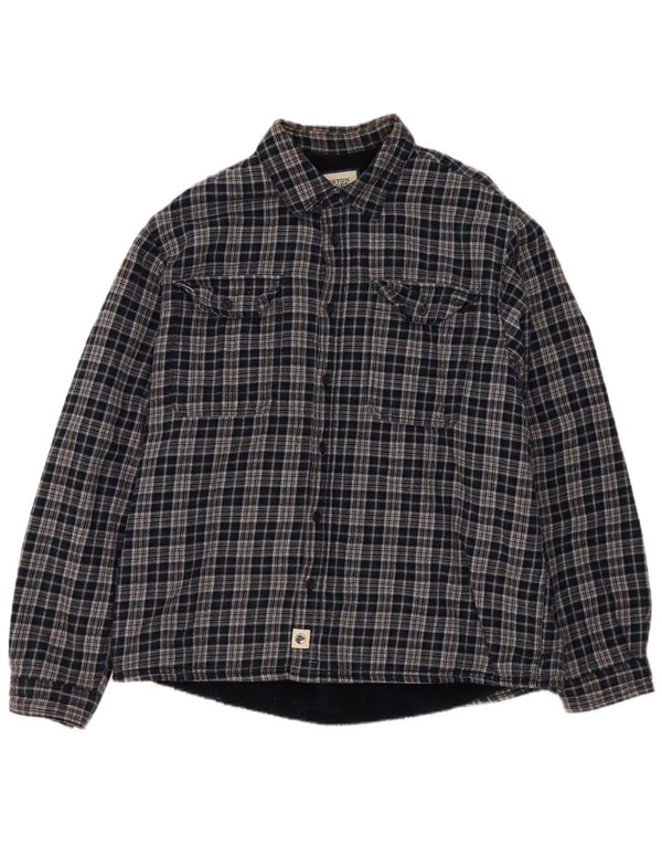 Vintage herre skovhugger flannel skjorte 2XL marineblå ternet bomuld