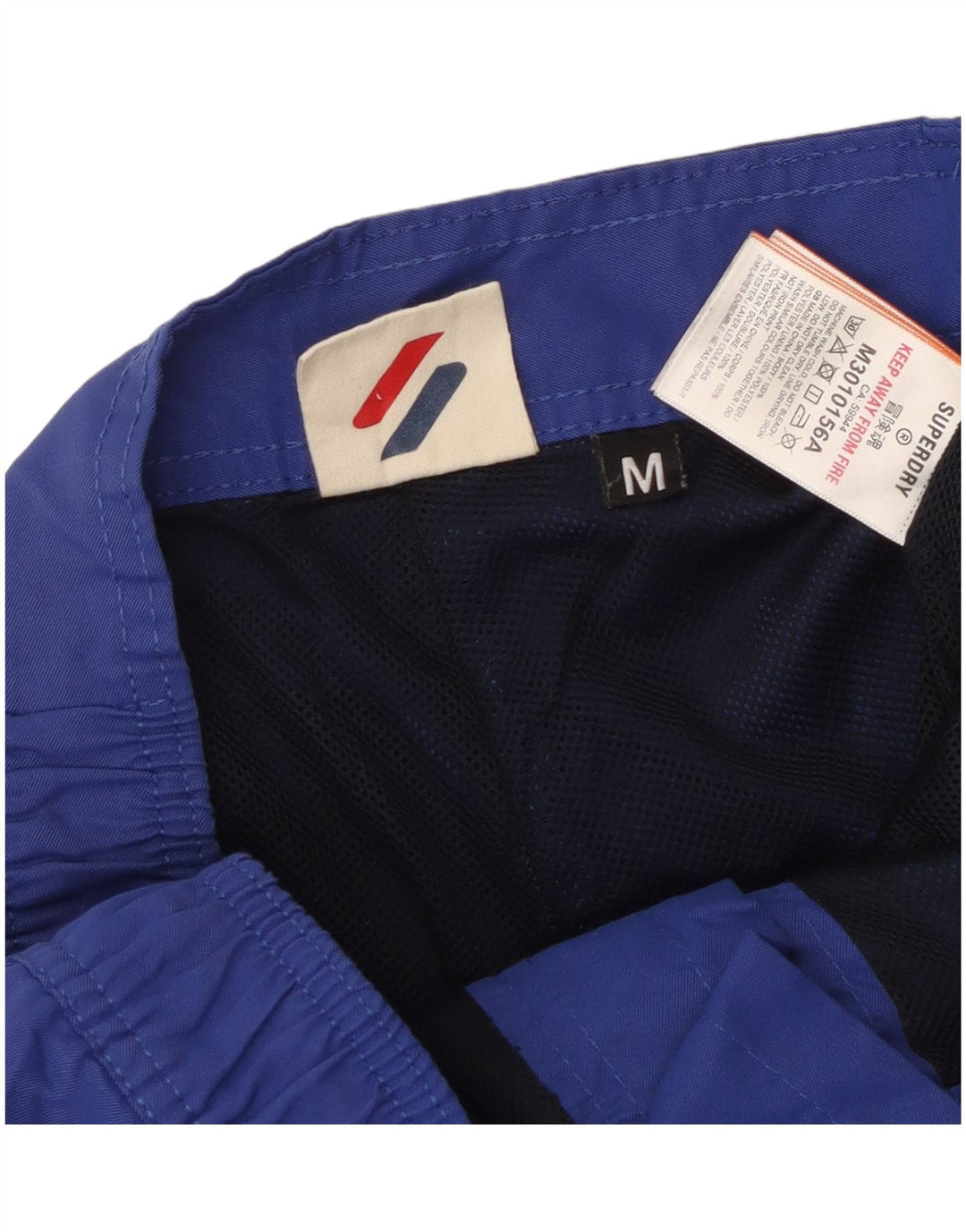 Superdry grafiske badeshorts til mænd mellemblå polyester