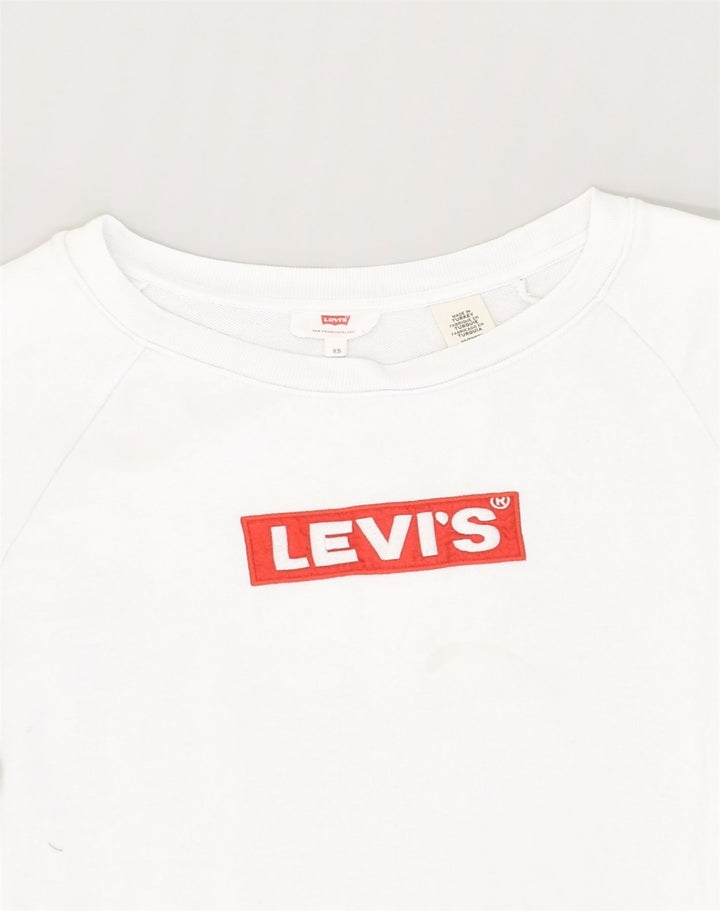 LEVI'S Mens Graphic Sweatshirt Jumper XS White Cotton | Vintage Levi's | Thrift | Second-Hand Levi's | Used Clothing | Messina Hembry 
