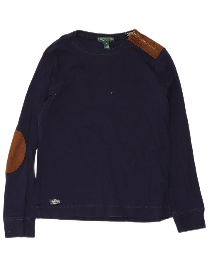 Ralph Lauren Dame Ride Top Langærmet UK 12 Medium Navy Blue