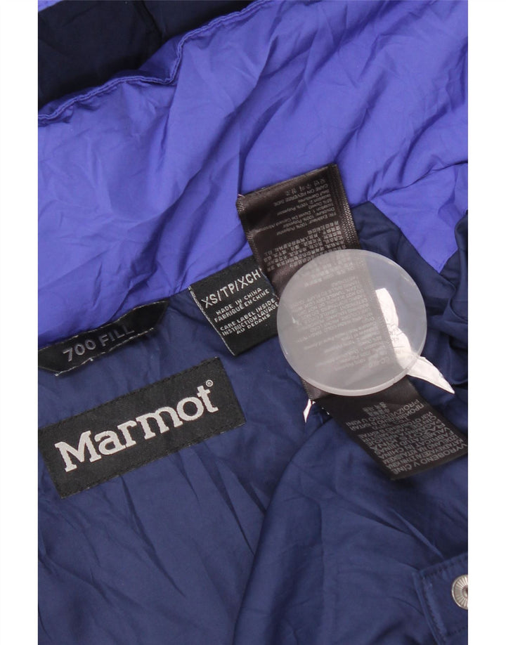 Marmot Womens 700 Fill hættepolstret jakke UK 6 XS Blue Polyester
