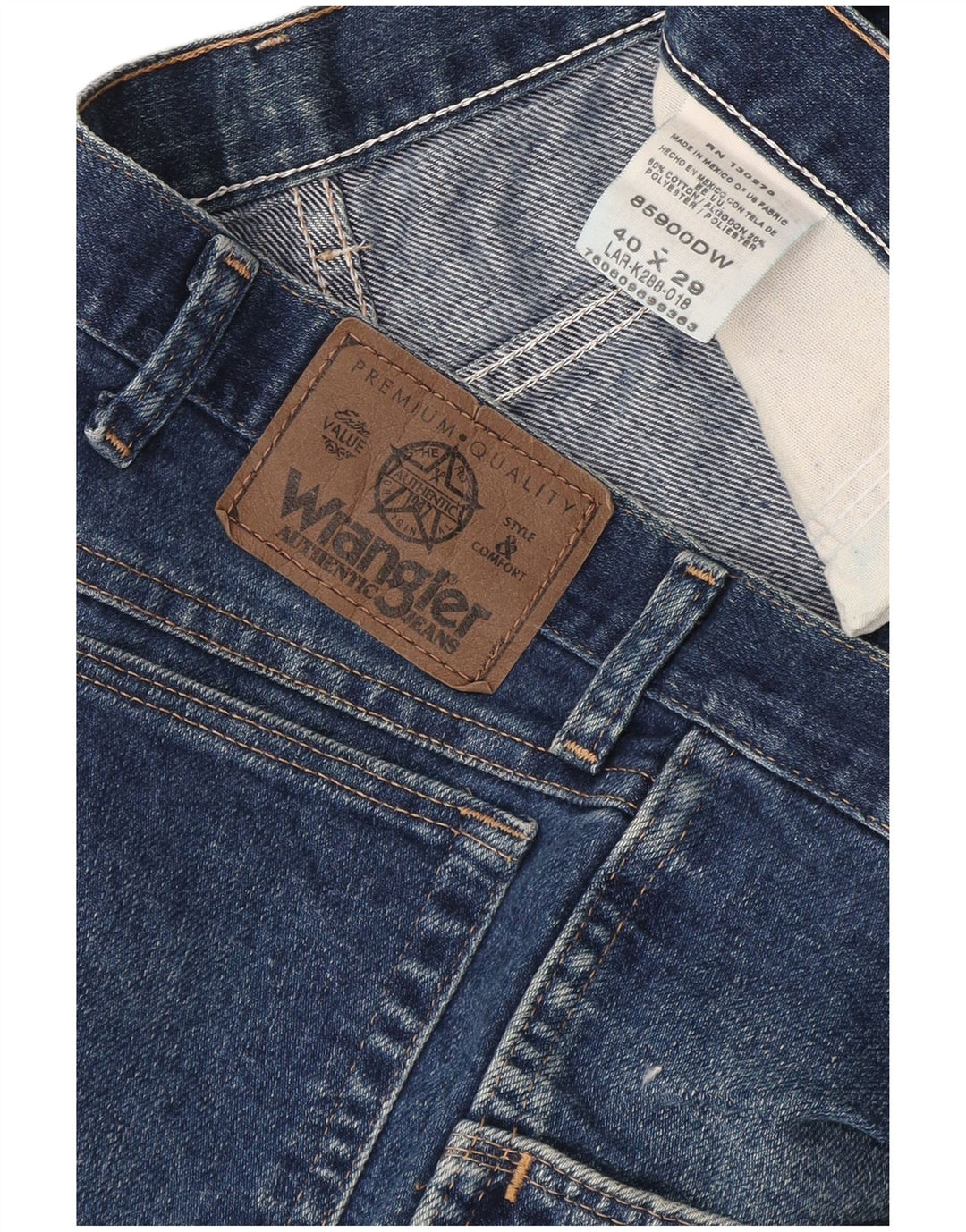Wrangler herre cropped jeans W40 L24 blå bomuld
