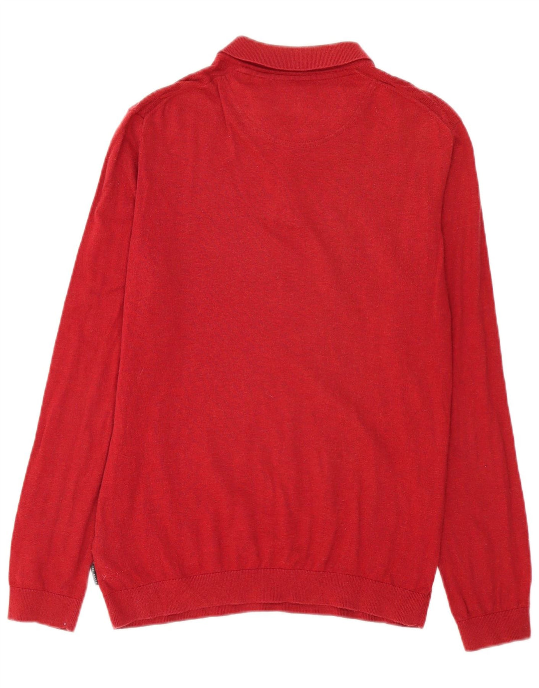 Ted Baker Herre Polo Neck Jumper Sweater Størrelse 4 Stor Rød Geometrisk Bomuld