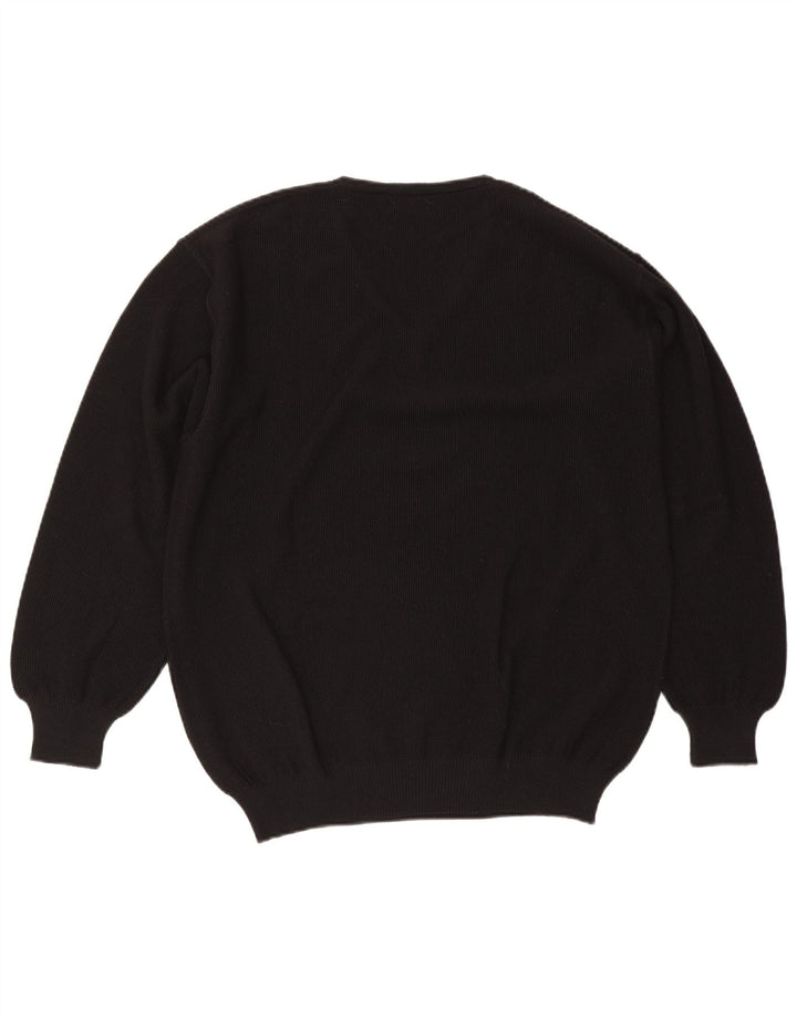 Il Granchio Herre V-hals sweater Stor sort uld