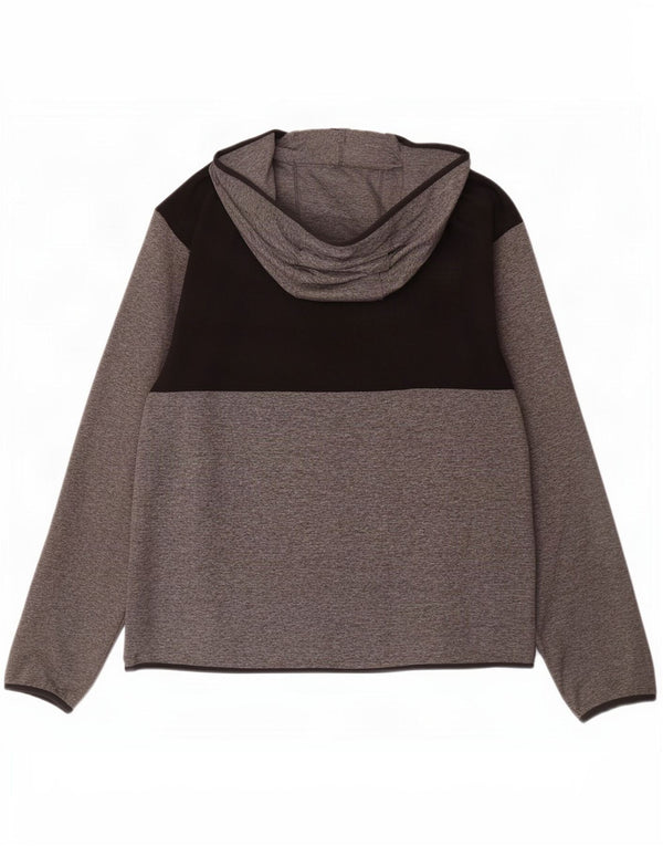 American Eagle Herre grafisk hættetrøje med lynlås 2XL Grå Colourblock