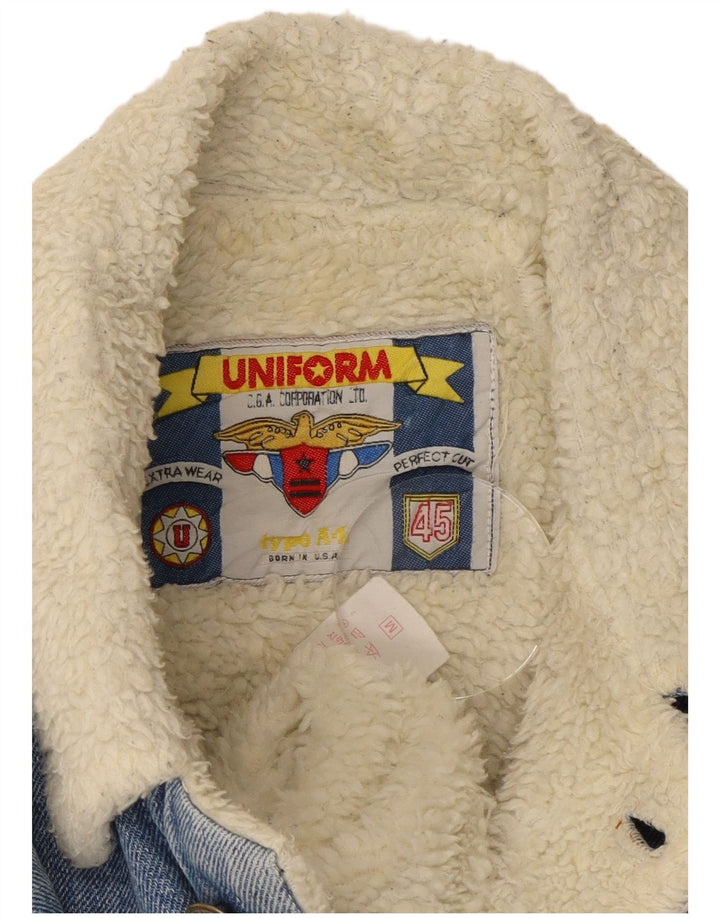 Uniform Herre Sherpa Loose Fit denimjakke UK 38 Medium Blue