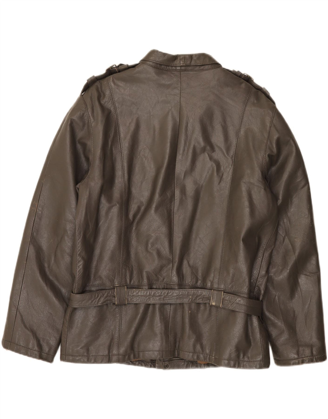 Vintage Herre Military Læderjakke IT 52 XL Grå
