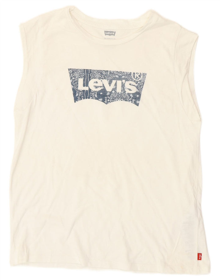 Levi's Girls Grafisk Vest Top 11-12 År Hvid Bomuld