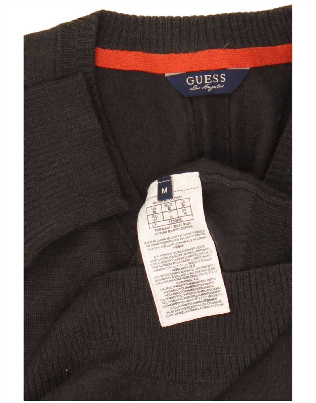 Guess Herre V-hals sweater Medium Grå Akryl