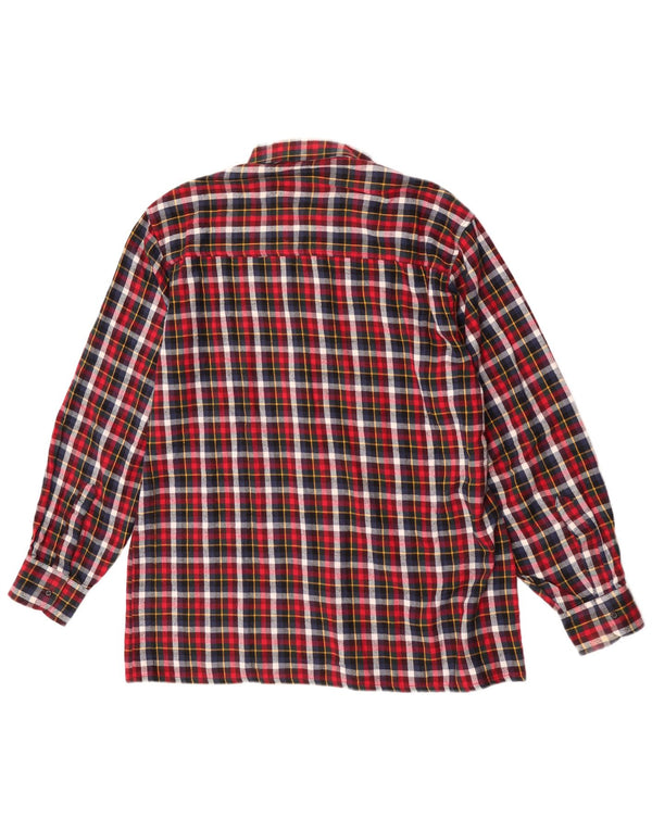 Vintage herre flannel skjorte størrelse 41/42 Large rød ternet bomuld