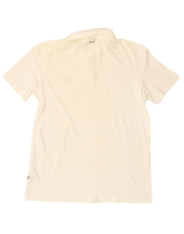 NAPAPIJRI Mens Polo Shirt Large White Cotton