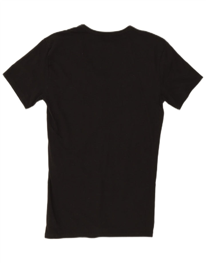 Calvin Klein Dame T-Shirt Top UK 10 Small Black Bomuld