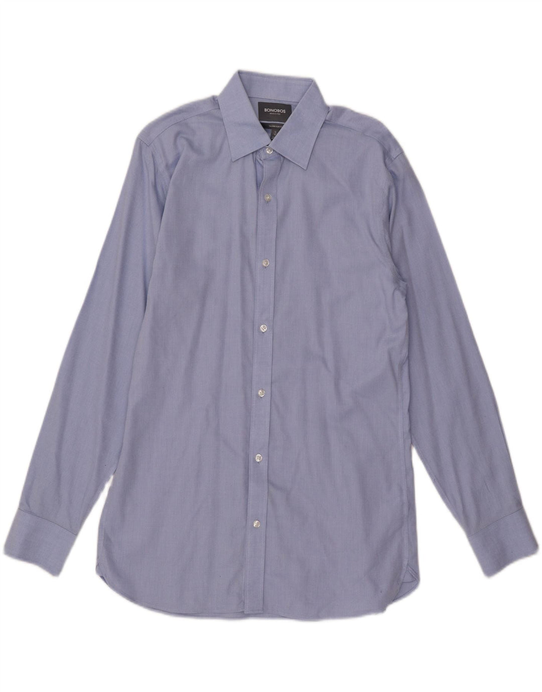 BONOBOS Herre skræddersyet Slim Fit skjorte størrelse 16 Large Blue Cotton