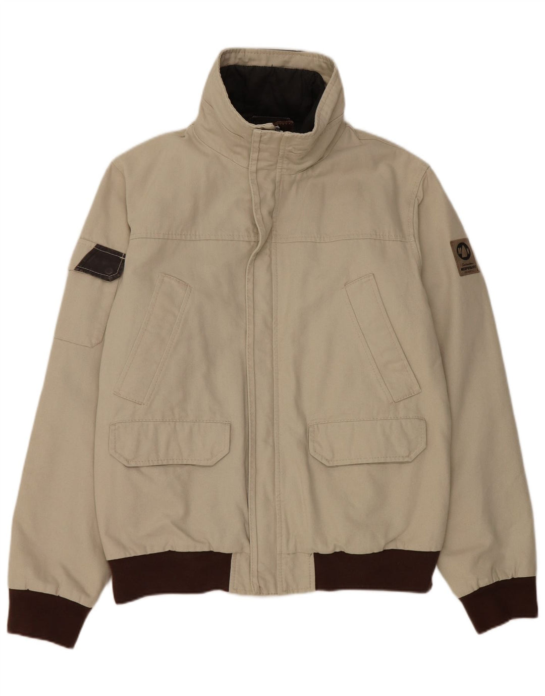 Murphy & Nye Herre Sailmakers Bomber Jacket UK 42 XL Grå Colourblock Bomuld