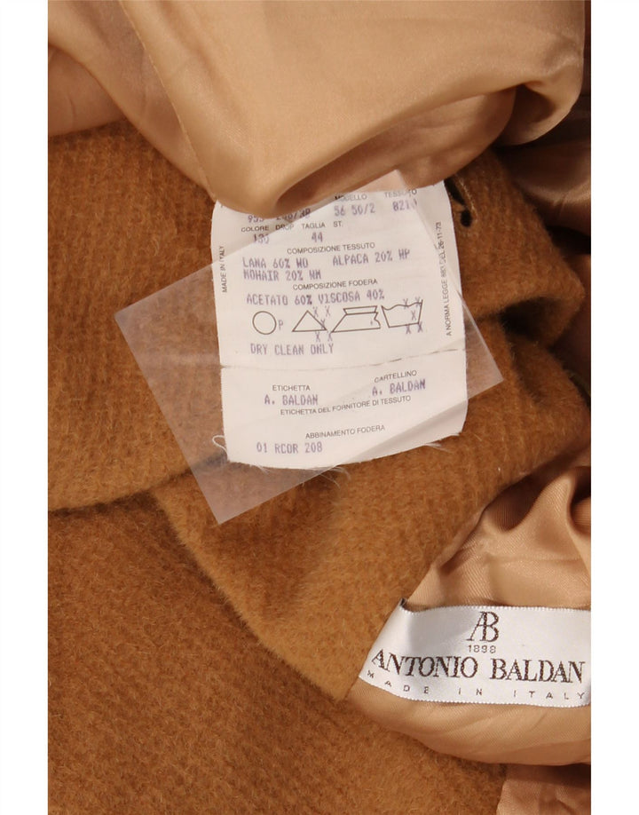 ANTONIO BALDAN Womens Oversized Double Breasted Coat IT 44 Medium Beige