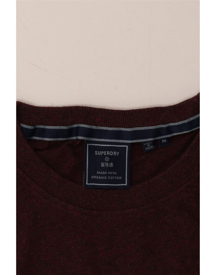 SUPERDRY Mens T-Shirt Top Medium Burgundy Flecked Cotton Vintage Superdry and Second-Hand Superdry from Messina Hembry 