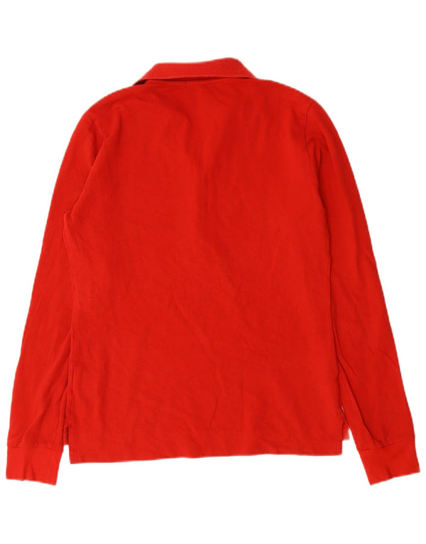 Polo Ralph Lauren Dame Langærmet Slim Fit Skjorte UK 12 Medium Rød Bomuld