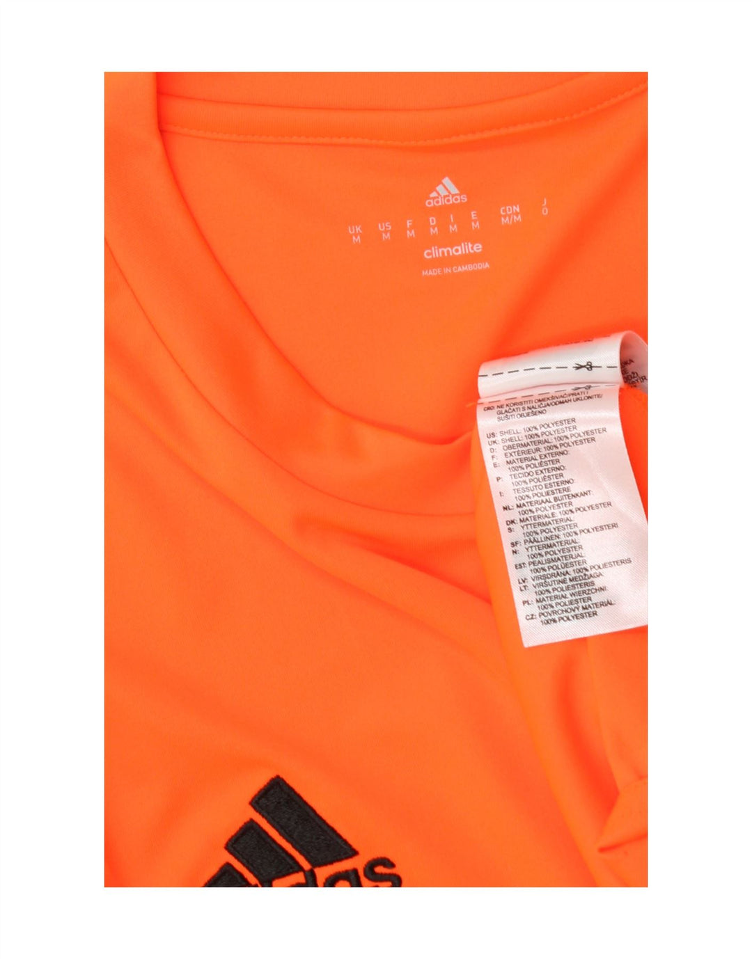 Adidas Herre Climalite T-Shirt Top Medium Orange Polyester