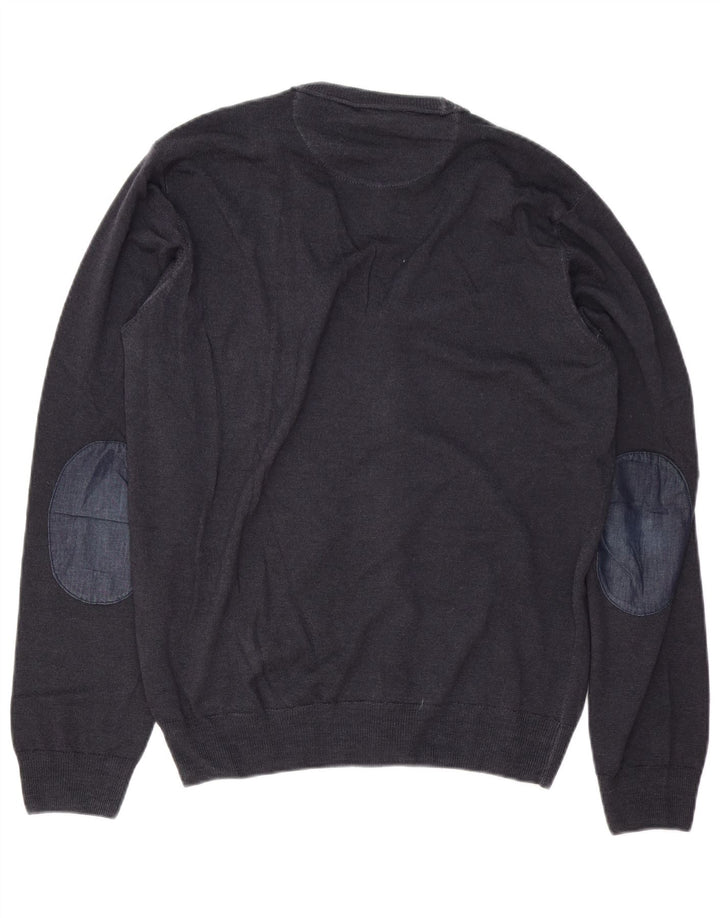 Trussardi Jeans Herre cardigan sweater Medium marineblå uld