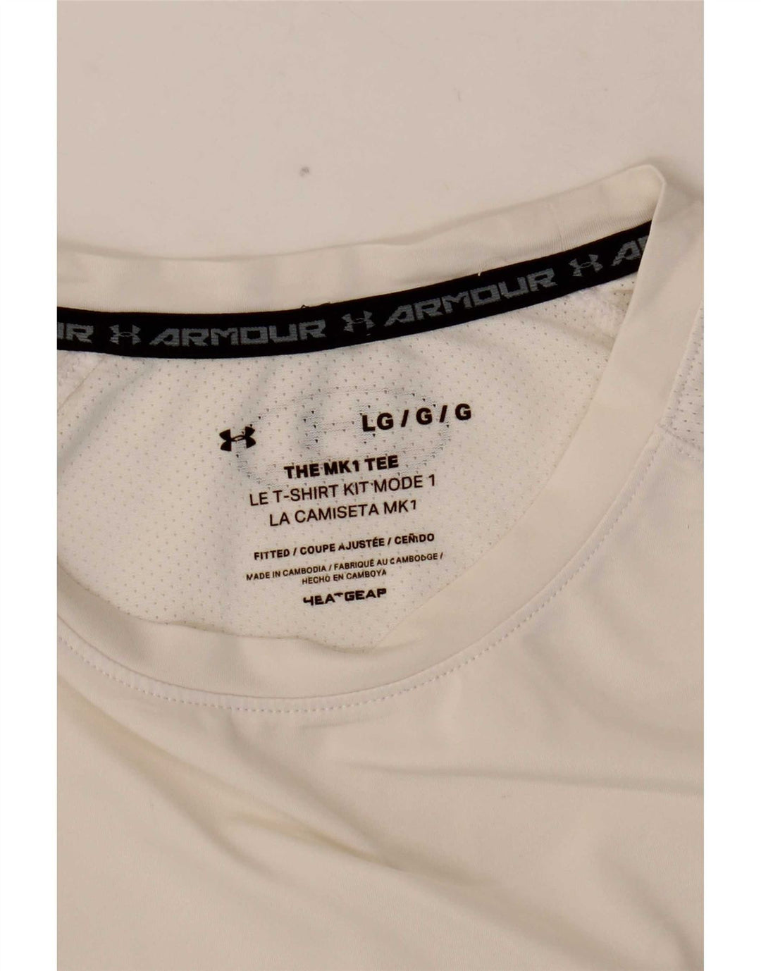 Under Armour Herre Heat Gear T-Shirt Top Stor Hvid