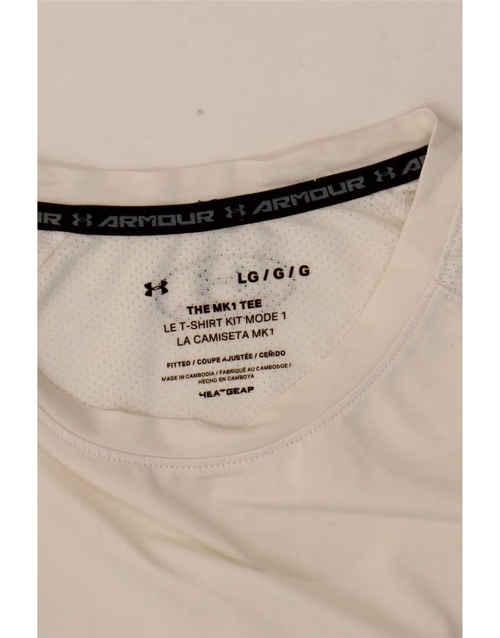 Under Armour Herre Heat Gear T-Shirt Top Stor Hvid