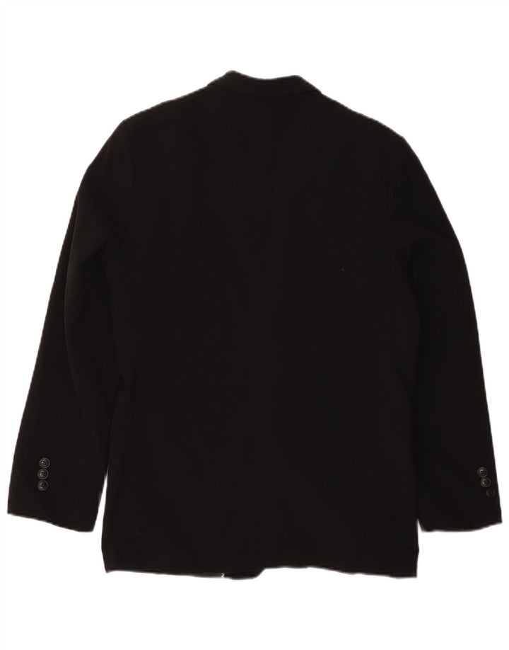 VINTAGE drenge 2-knaps blazerjakke 15-16 år sort polyester