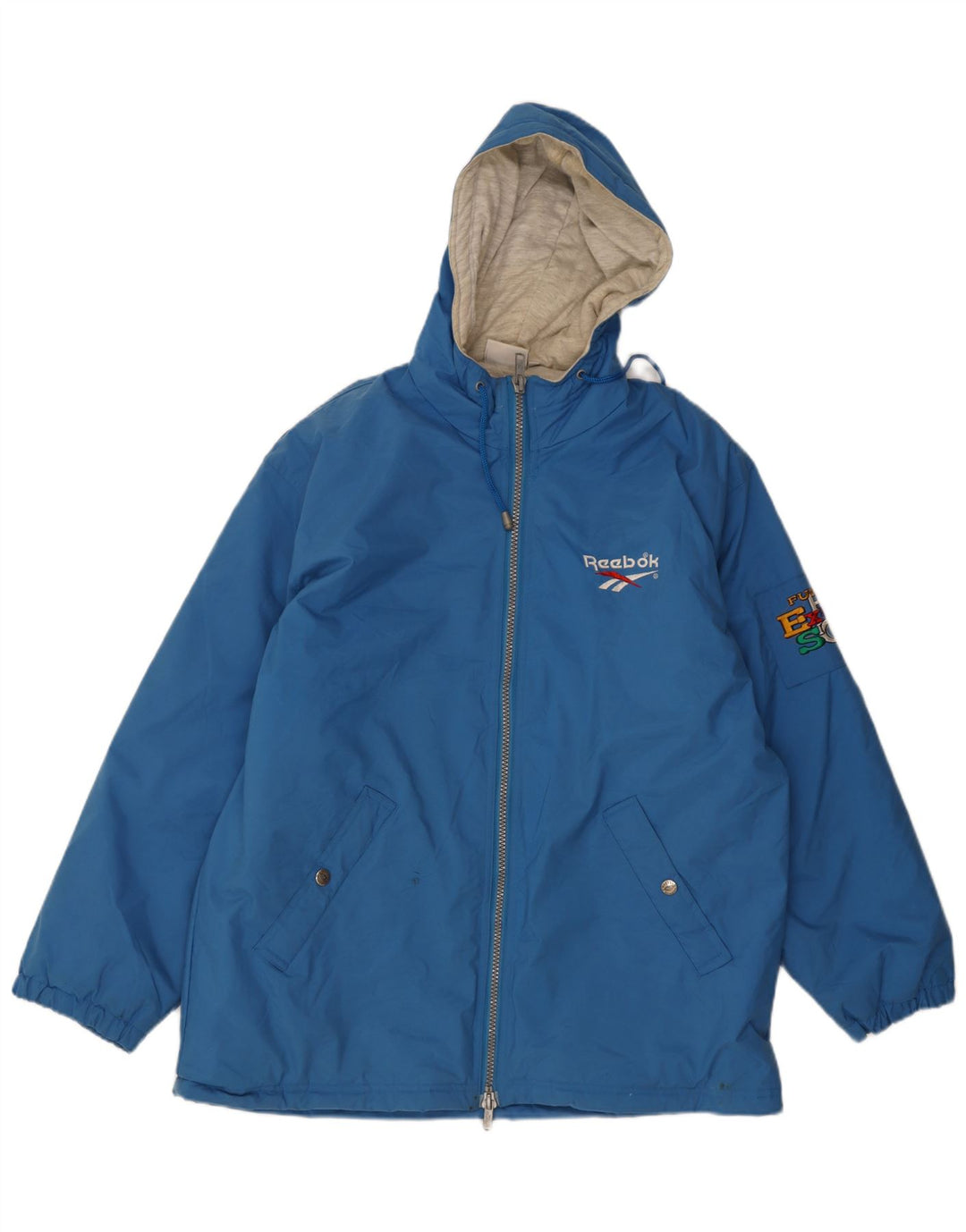 Reebok Herre Hooded Loose Fit Windbreaker Jacket UK 38 Medium Blue Polyamide