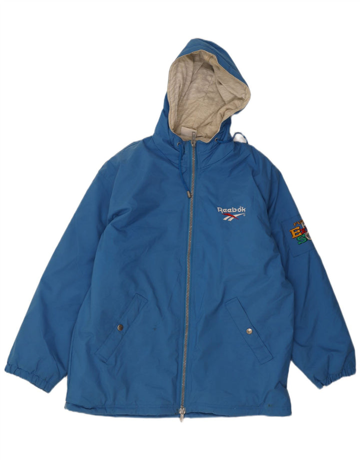 Reebok Herre Hooded Loose Fit Windbreaker Jacket UK 38 Medium Blue Polyamide
