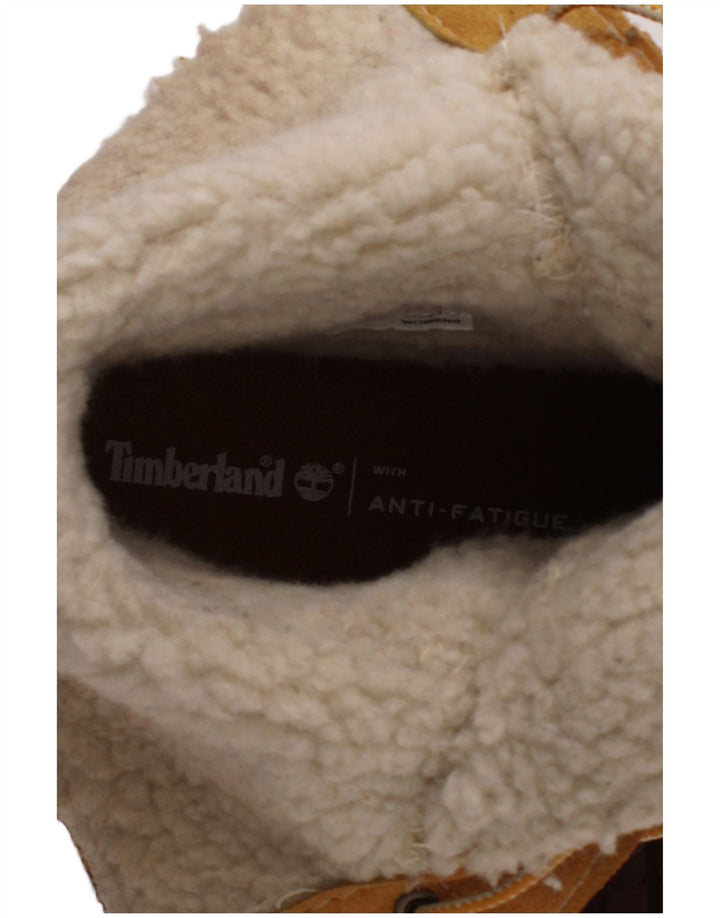 Timberland Dame Læder Shearling Style Støvler UK Størrelse 5,5 Brunt Læder