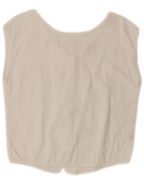 Esprit Dame ærmeløs skjorte bluse UK 10 Small White