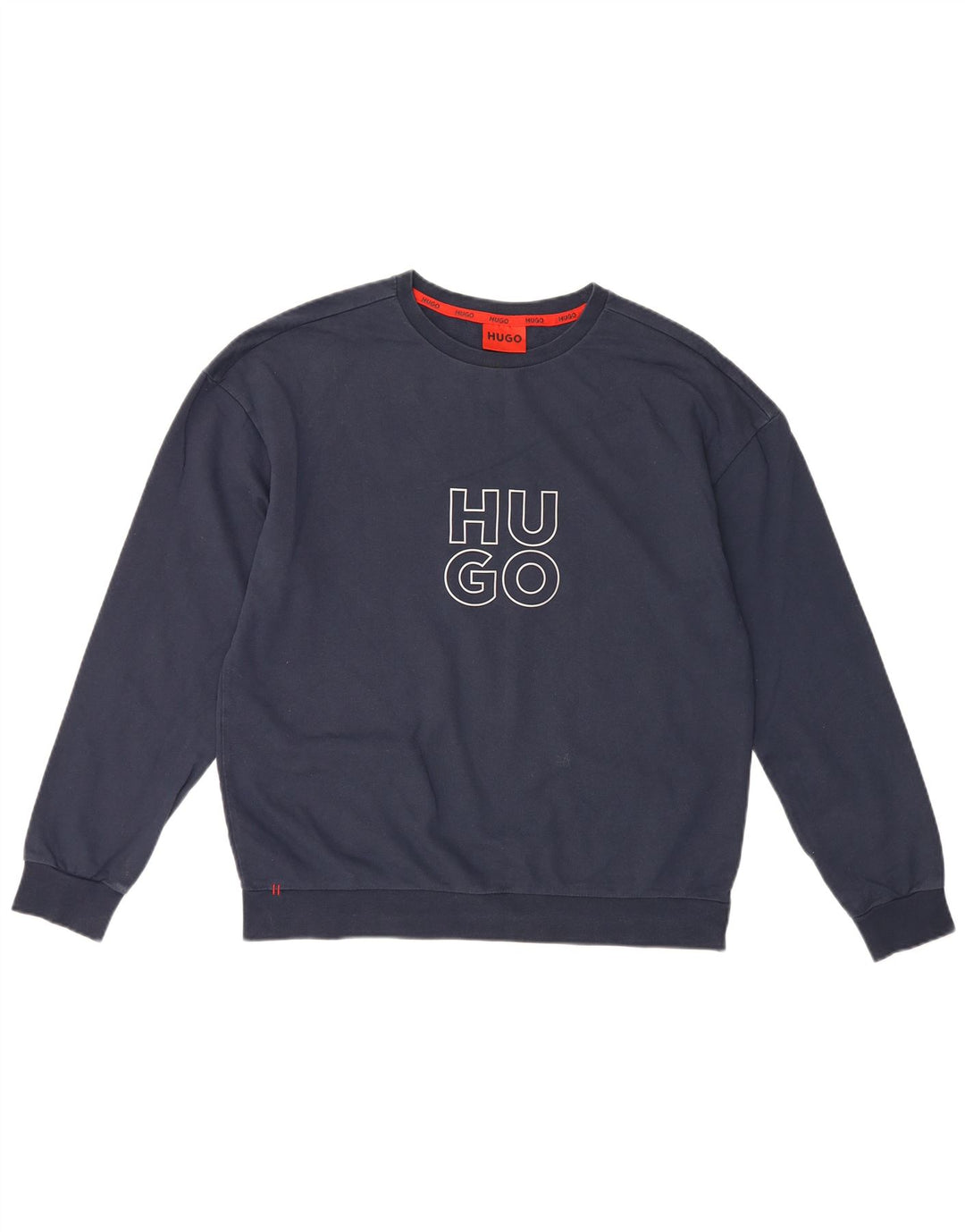 Hugo Boss Herre grafisk sweatshirt Jumper Medium Navyblå Bomuld