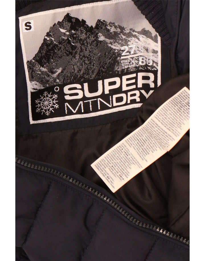 Superdry polstret jakke til kvinder UK 10 Lille marineblå polyester