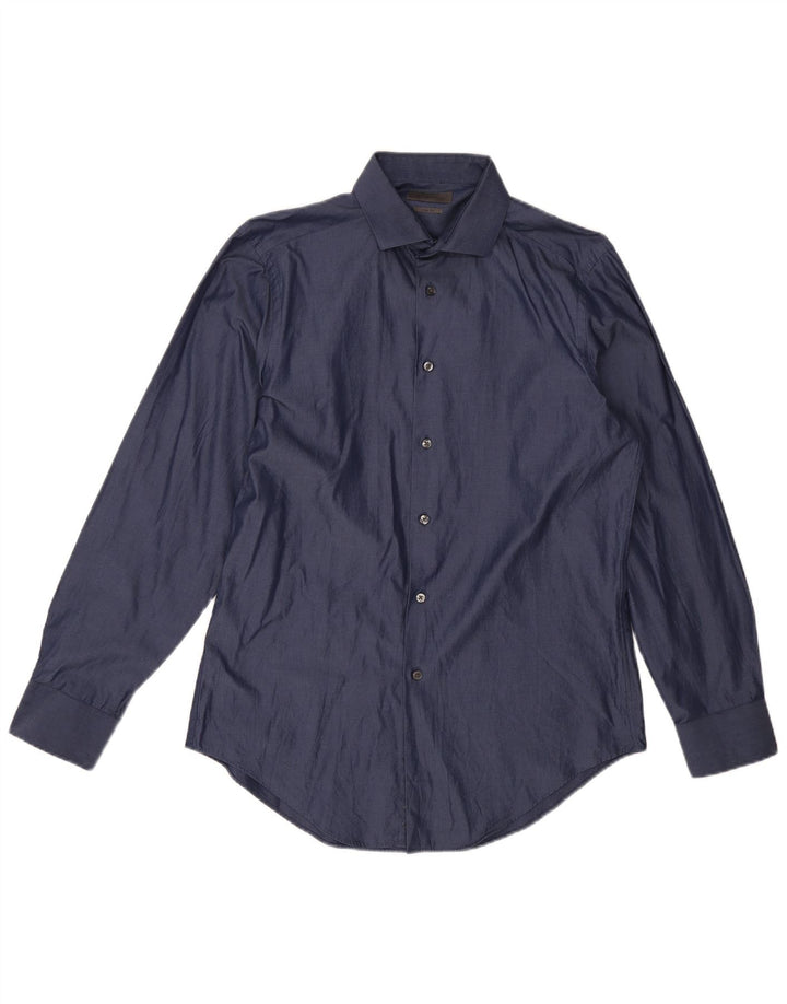 Calvin Klein Herre Slim Fit Skjorte Large Navy Blue