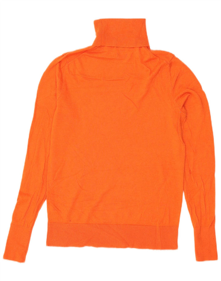 Massimo Dutti Dame Roll Neck Jumper Sweater UK 10 Small Orange Wool