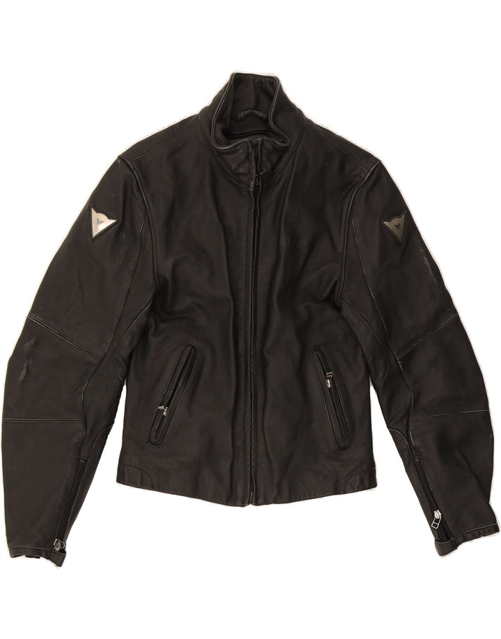DAINESE Womens Moto Racer Leather Jacket IT 44 Medium Black Leather Vintage Dainese and Second-Hand Dainese from Messina Hembry 