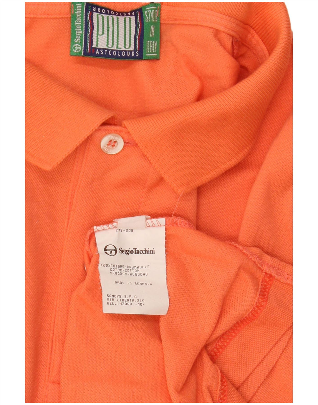 Sergio Tacchini Langærmet herre poloshirt Stor orange bomuld
