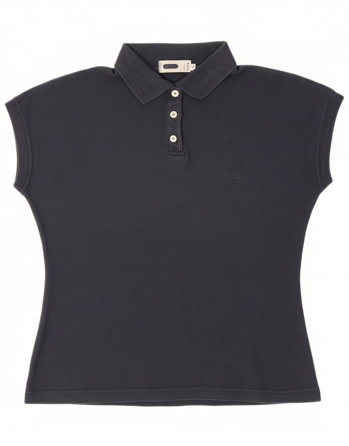 FILA Womens Polo Shirt IT 46 Large Navy Blue Vintage Fila and Second-Hand Fila from Messina Hembry 