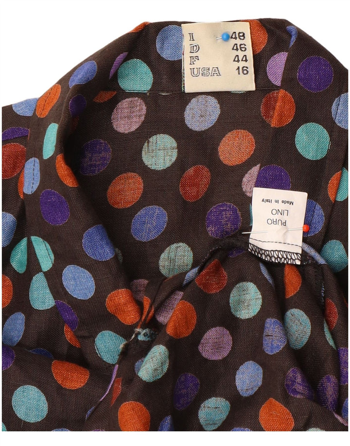 Vintage Dame Oversized Pullover Shirt IT 48 XL Flerfarvet Polka Dot
