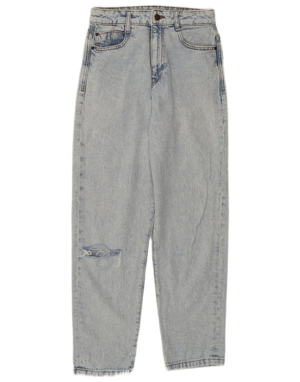 Zara Dame nødlidende højtaljede jeans EU 36 XS W26 L27 Blå Bomuld