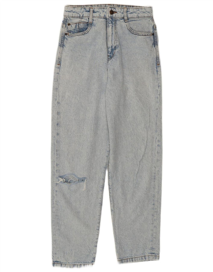 Zara Dame nødlidende højtaljede jeans EU 36 XS W26 L27 Blå Bomuld