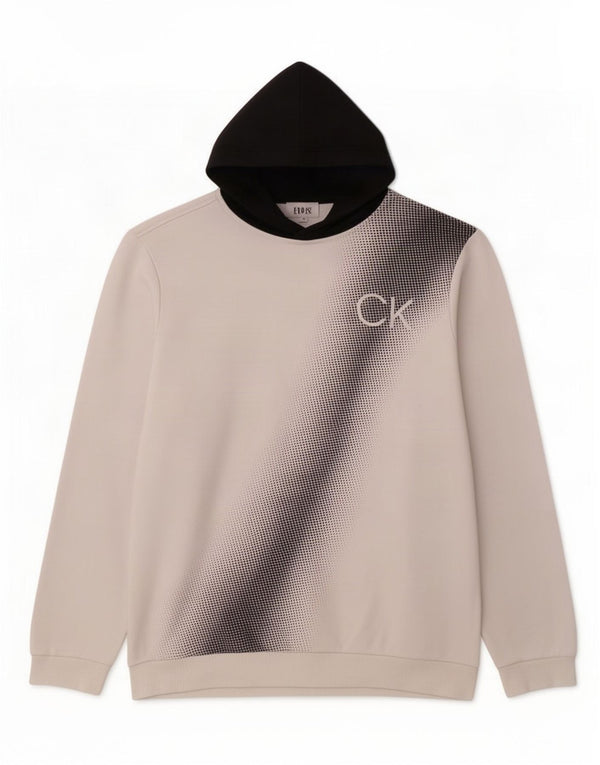 Calvin Klein Herre grafisk hættetrøje Jumper Medium White Colourblock Bomuld