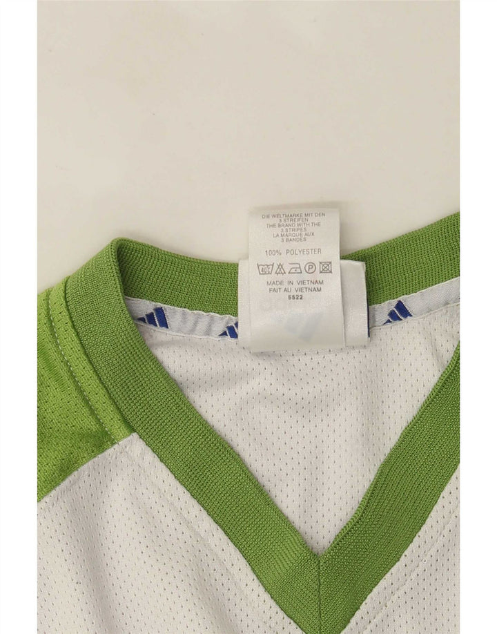 Adidas Herre grafisk T-shirt Top UK 38/40 Medium White Colourblock Polyester