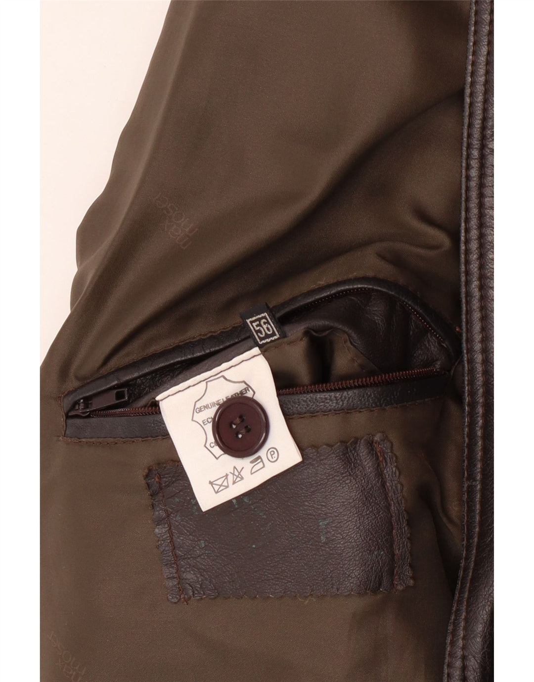 MAX MOSER Herre Læderfrakke IT 56 3XL Brunt Læder