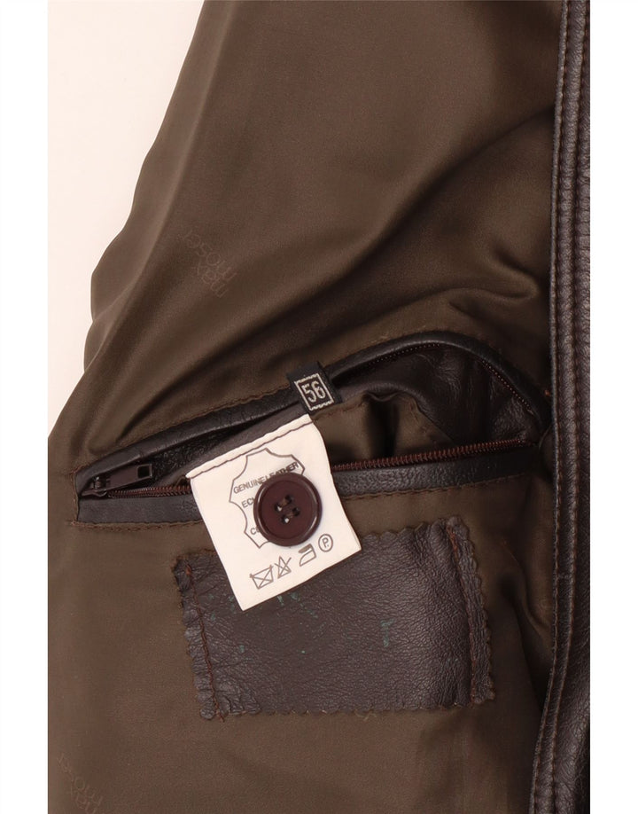 MAX MOSER Herre Læderfrakke IT 56 3XL Brunt Læder