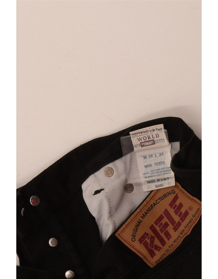 Rifle Herre Straight Jeans W34 L29 Sort Bomuld